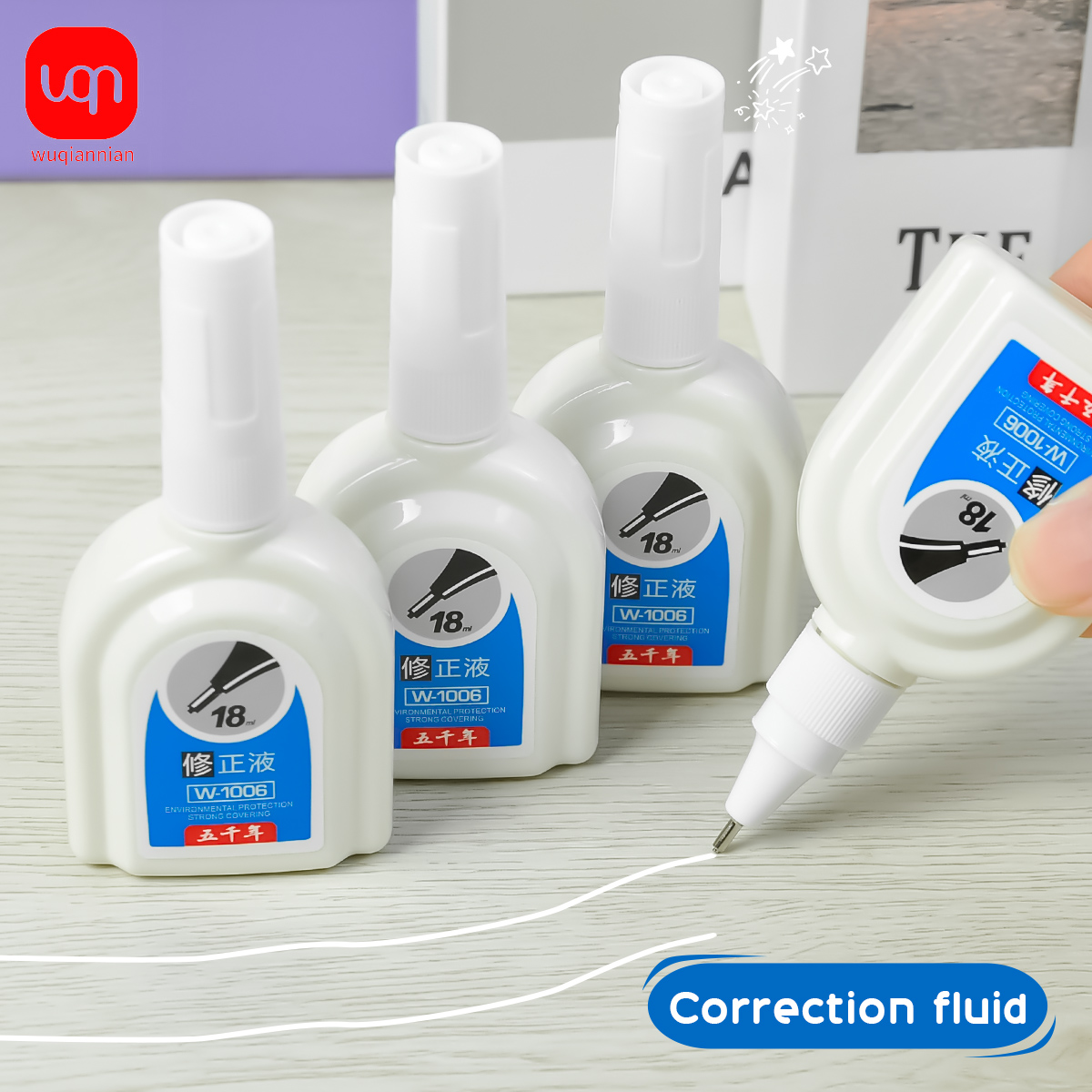 Correction Fluid White - WQN-1/3/6PCS Fluido correttore bianco semplice da